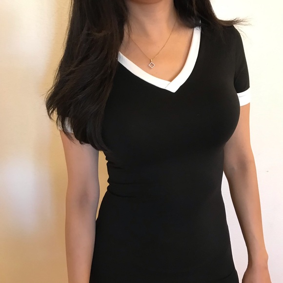 Black and White Tee Shirt Mini Dress - Picture 4 of 8